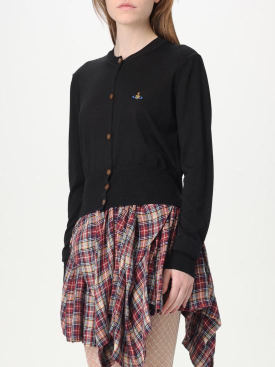 26SS 비비안웨스트우드 베아 크롭드 가디건 1803002UY001A N402 Black - VIVIENNE WESTWOOD