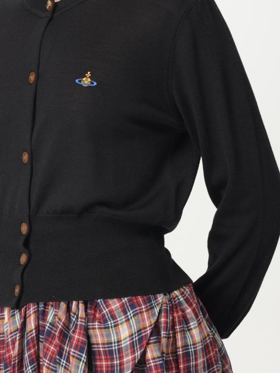 26SS 비비안웨스트우드 베아 크롭드 가디건 1803002UY001A N402 Black - VIVIENNE WESTWOOD