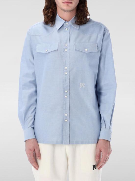 25FW 팜앤젤스 긴팔 셔츠 PMGE028R24FAB001 4003 Blue