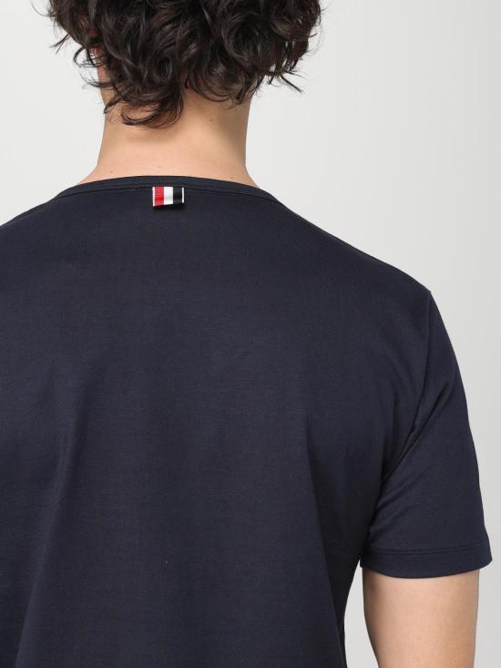 25FW 톰브라운 반팔 티셔츠 MJS010A01454 415 Blue - THOM BROWNE