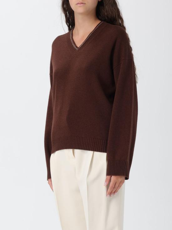 25FW 파비아나 필리피 플래티넘  브이넥 스웨터 MAD225F467L517 1269 Ebony - FABIANA FILIPPI