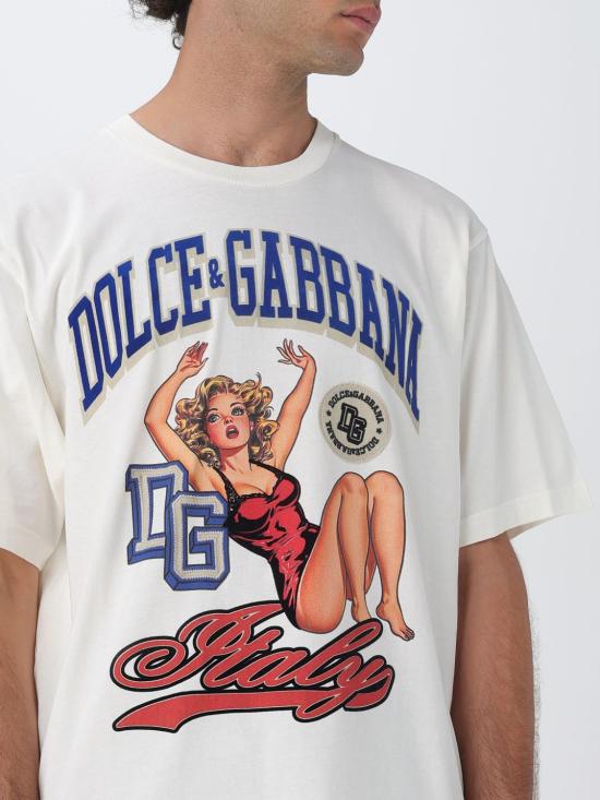 25FW 돌체앤가바나 반팔 티셔츠 G8PN9ZG7PKK A4567 White - DOLCE & GABBANA
