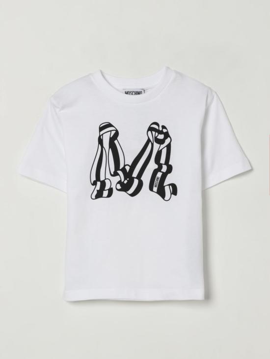 25FW [키즈] 모스키노 티셔츠 HDM06WLAA10 10101 White