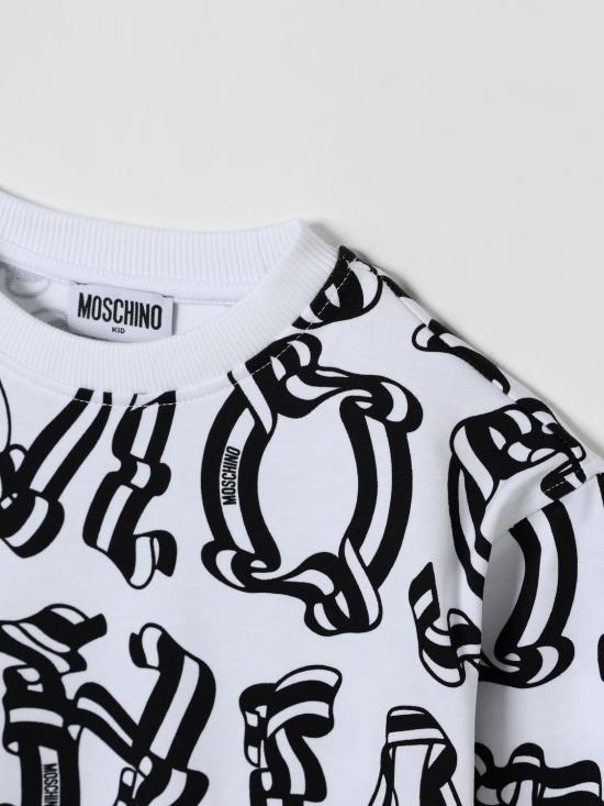 25FW [키즈] 모스키노 풀오버 HDF06NLCB68 84463 White - MOSCHINO
