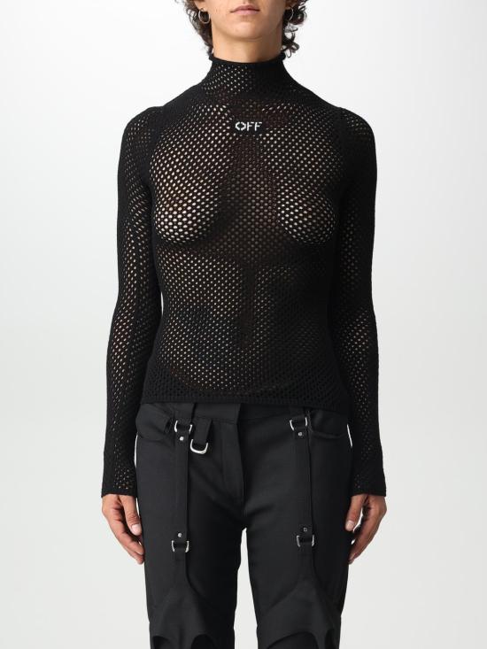 25FW 오프화이트 터틀넥 OWHF042F23KNI001 1004 Black