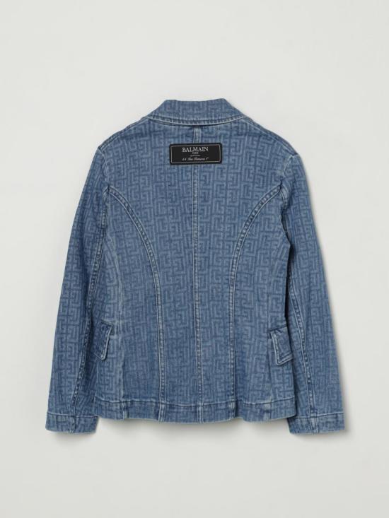 25FW [키즈] 발망 캐주얼 자켓 BW2A34Z2867 610 Gnawed Blue - BALMAIN