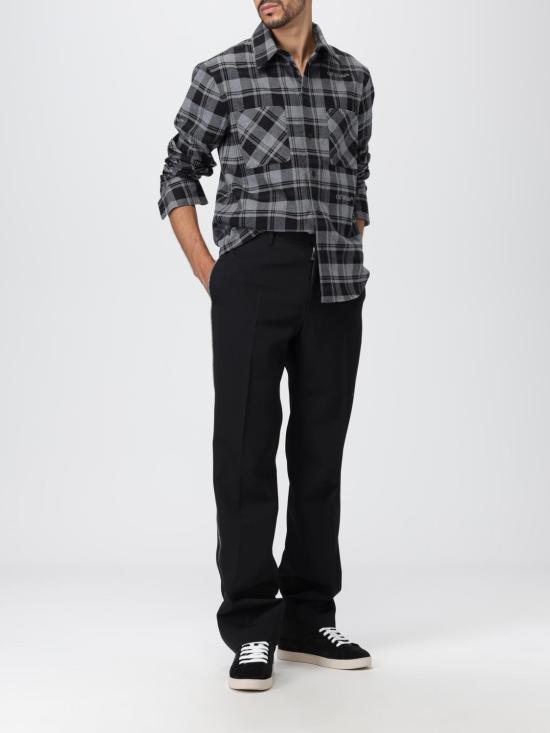 25FW 오프화이트 긴팔 셔츠 OMGE030F23FAB001 0800 Grey - OFF WHITE