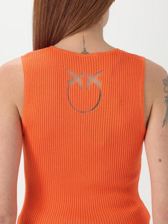 25FW 핑코 민소매 티셔츠 104808A1KW A62 Orange - PINKO