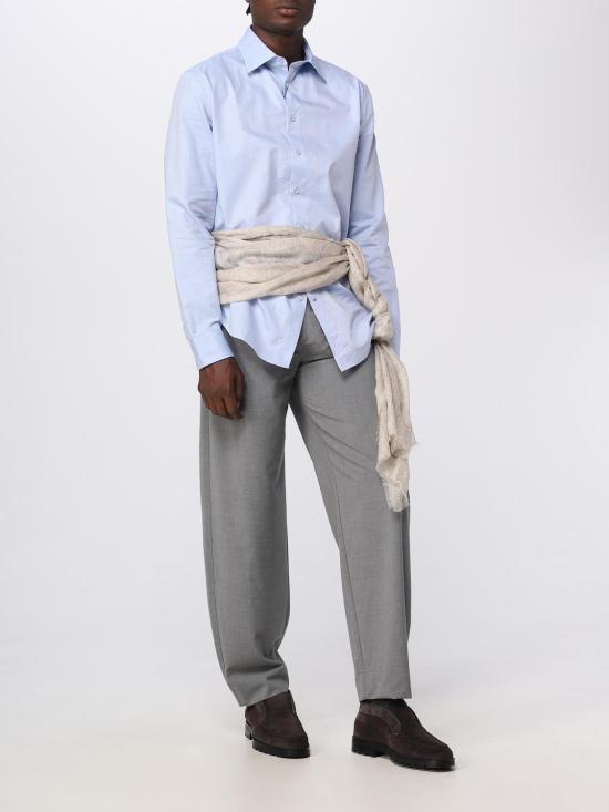 25FW 에트로 긴팔 셔츠 129083117 250 Gnawed Blue - ETRO