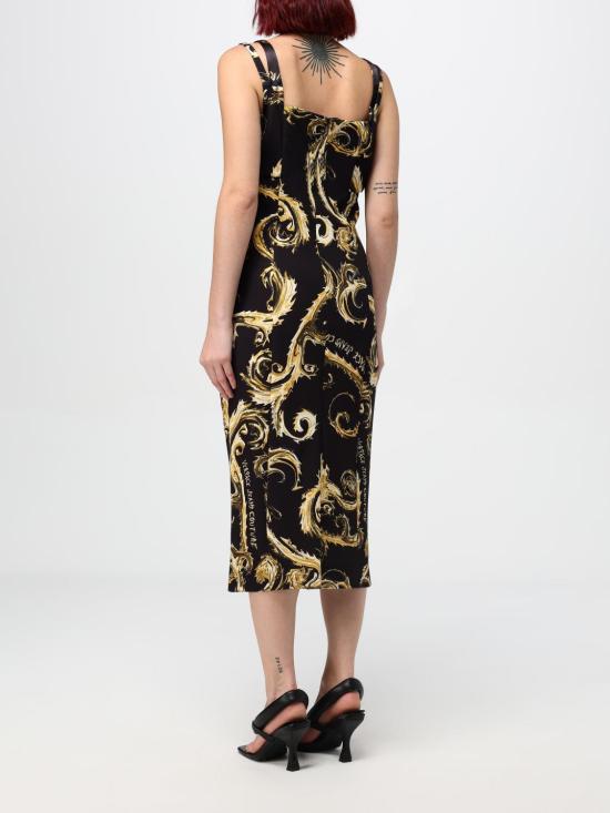 25FW 베르사체 롱 원피스 77HAO919NS515 G89 Black - VERSACE