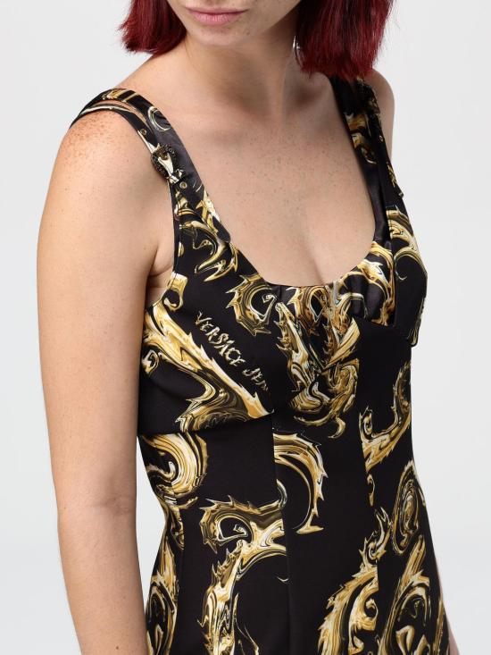 25FW 베르사체 롱 원피스 77HAO919NS515 G89 Black - VERSACE