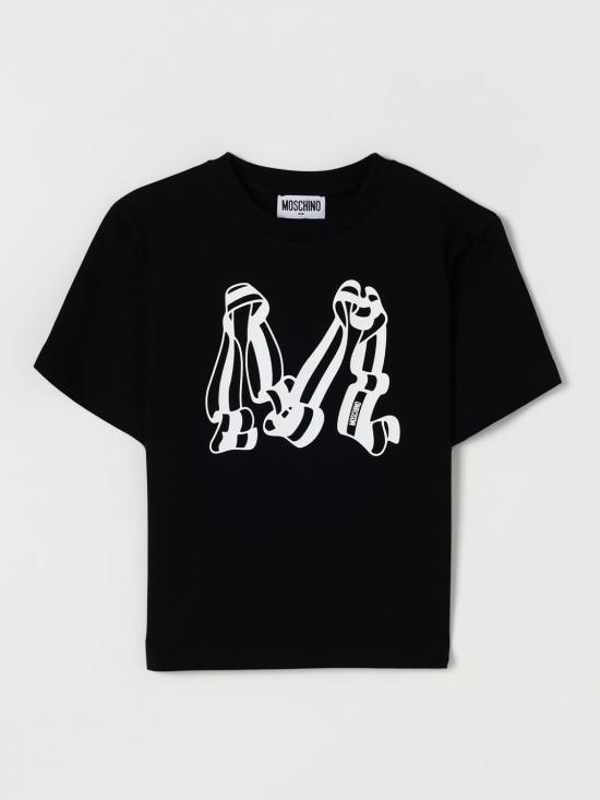 25FW [키즈] 모스키노 티셔츠 HDM06WLAA10 60100 Black