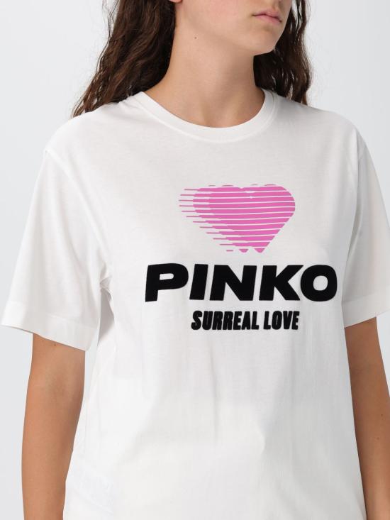 25FW 핑코 반팔 티셔츠 105703A2UV Z05 White - PINKO