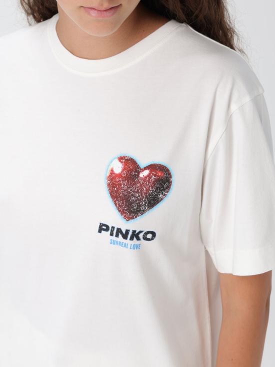 25FW 핑코 반팔 티셔츠 105526A2TJ Z05 White - PINKO