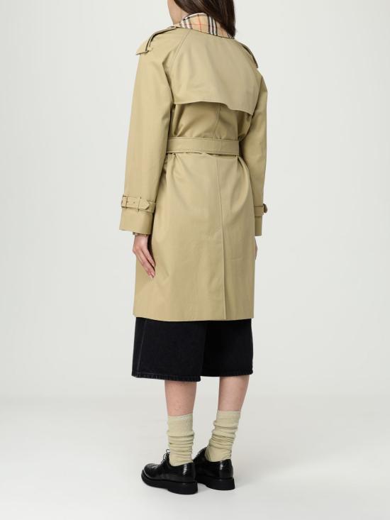 25FW 버버리 미드 렝스 체크 칼라 캐슬포드 트렌치코트 8111564 Beige - BURBERRY