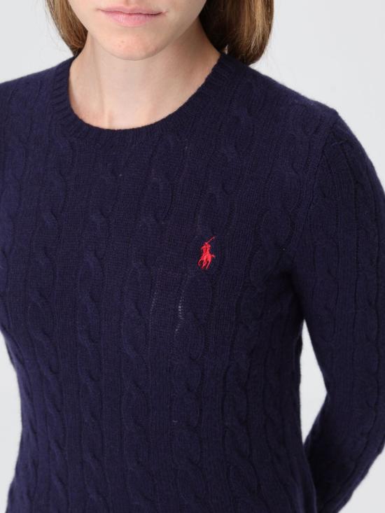 25FW 폴로 랄프로렌 폴로 자수 케이블 니트 스웨터 211971865 003 Blue 1 - POLO RALPH LAUREN