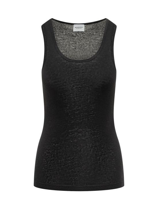 25SS 이자벨마랑에뚜왈 민소매 티셔츠 25PTS0261FBB1N17E 01BK BLACK