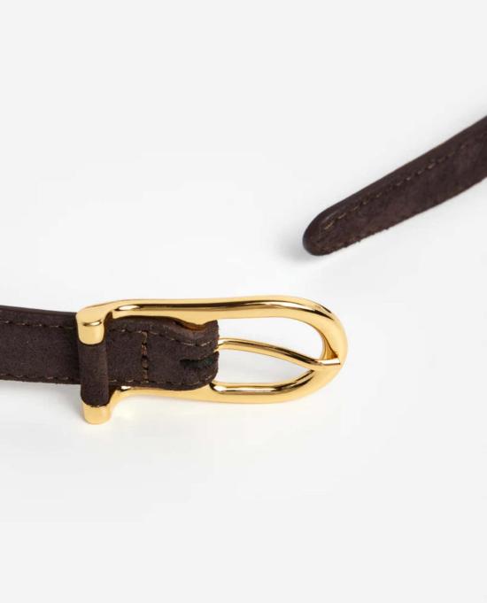  Flattered 슬림 벨트 플래터드 베티  스웨이드 초콜릿 - OTHER BRANDS