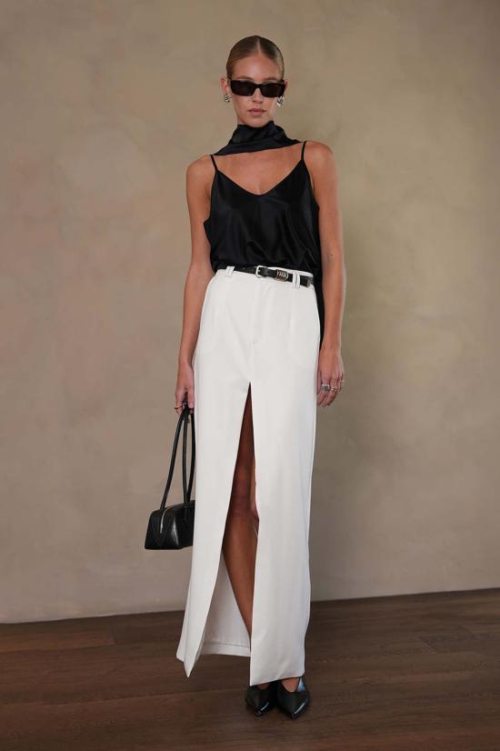  파렌테지 롱 스커트 안나 맥시 스커트 화이트 - PARENTEZI