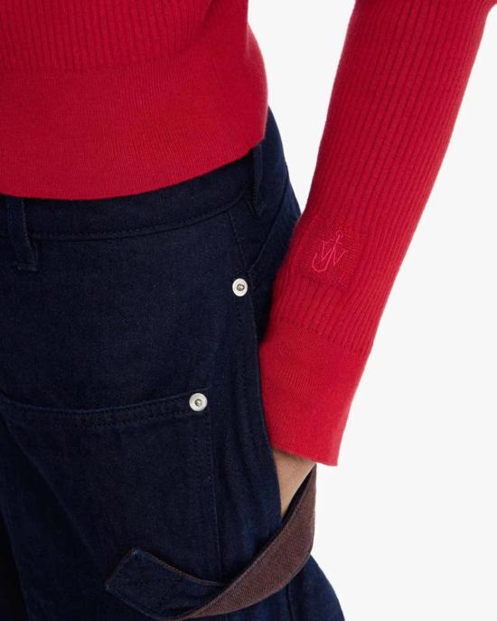  JW앤더슨 가디건 JW 앤더슨 피티드 지퍼업 카디건 레드 - JW ANDERSON