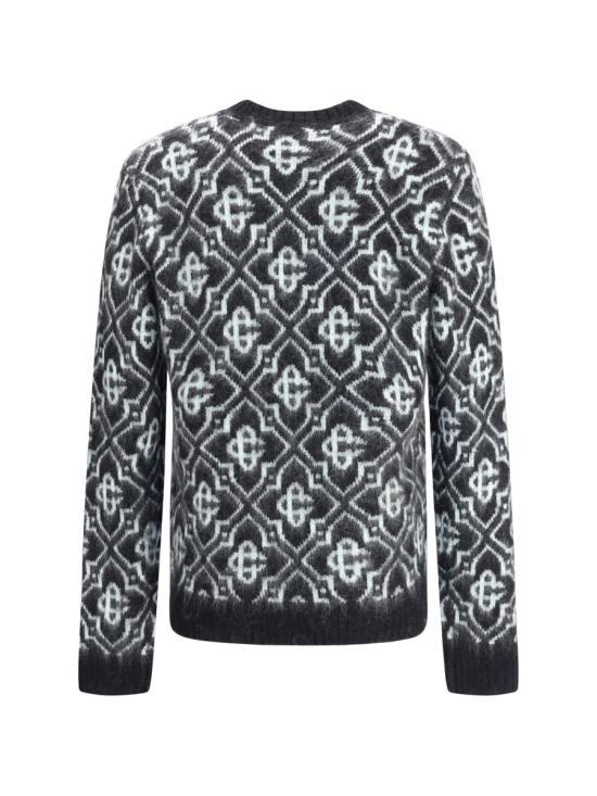 25FW 카사블랑카 스웨터 MPF25KW100402 MONOGRAM Black - CASABLANCA