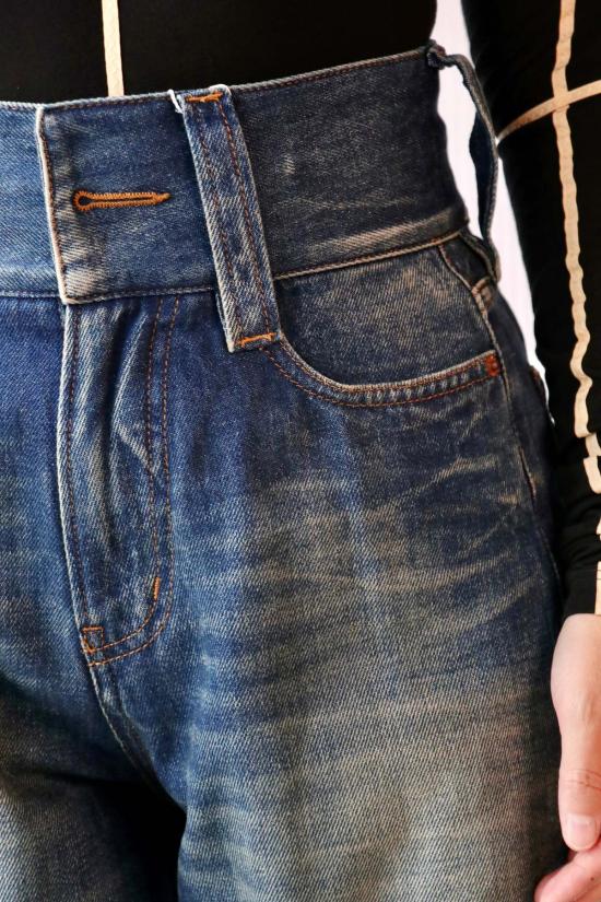  마르지엘라 데님 팬츠 메종  Mm6 와이드 레그 진 - MAISON MARGIELA