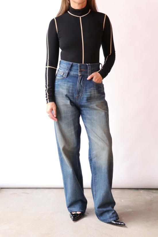  마르지엘라 데님 팬츠 메종  Mm6 와이드 레그 진 - MAISON MARGIELA