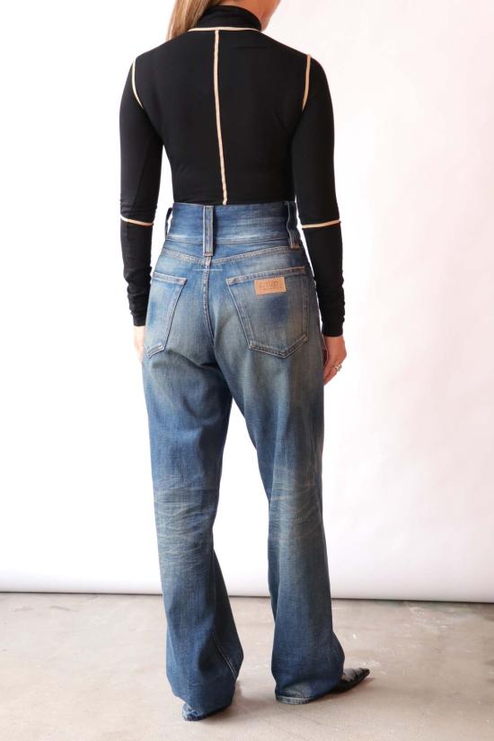  마르지엘라 데님 팬츠 메종  Mm6 와이드 레그 진 - MAISON MARGIELA