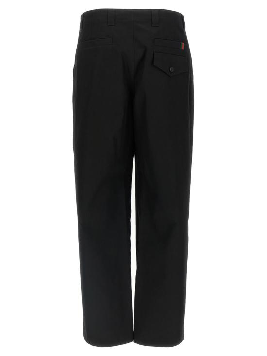 25FW 구찌 웹 디테일 코튼 트윌 팬츠  784049Z7AJV1000 Black - GUCCI