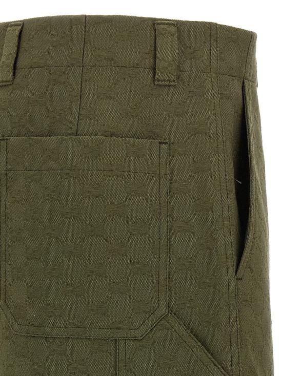25FW 구찌 GG 캔버스 카고 숏 팬츠 814728ZAF4S3065 GREEN - GUCCI