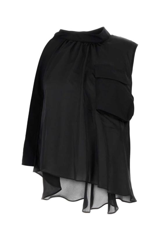 25FW 사카이 민소매 티셔츠 2507947 001 Black