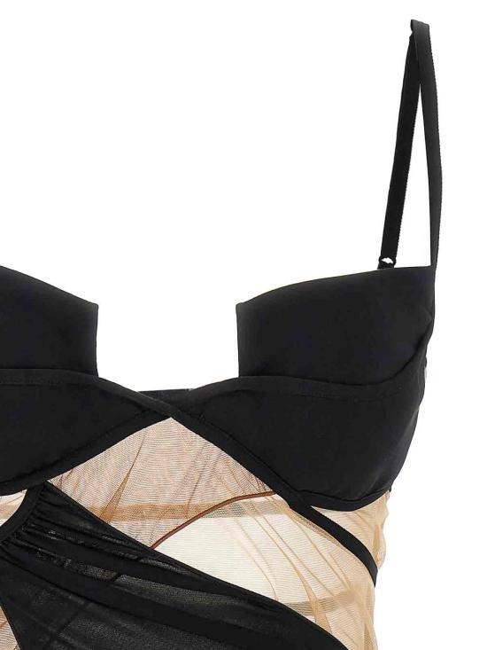 25FW 넨시 도자카 숏 원피스 NDAW24DR200BLACKCHESTNUT Black - NENSI DOJAKA