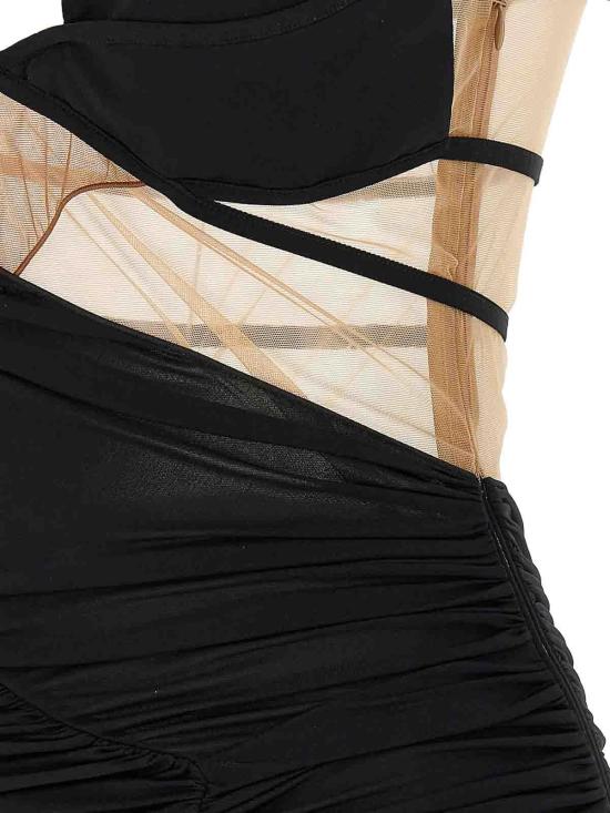 25FW 넨시 도자카 숏 원피스 NDAW24DR200BLACKCHESTNUT Black - NENSI DOJAKA