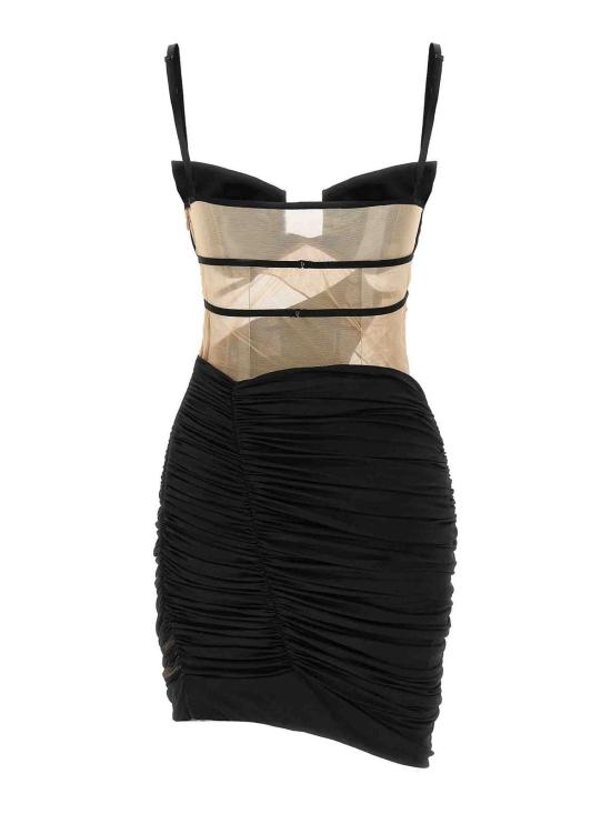 25FW 넨시 도자카 숏 원피스 NDAW24DR200BLACKCHESTNUT Black - NENSI DOJAKA