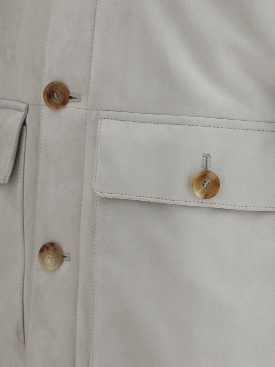 25FW 브루넬로 쿠치넬리 가죽 자켓 MPCLF1955 CVI78 GREY - BRUNELLO CUCINELLI