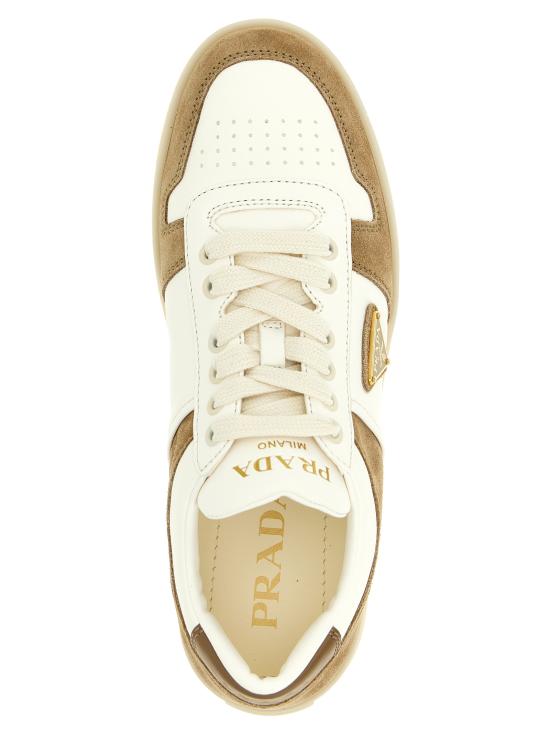 26FW 프라다 다운타운 볼드 레더 스니커즈 1E792MFD050MLOF0F24 Beige - PRADA