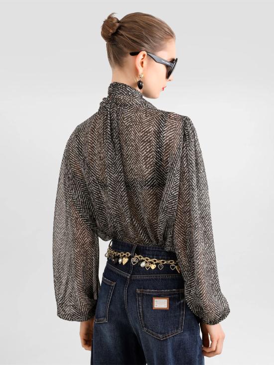 25FW 돌체앤가바나 셔츠 F5R62T IS1ZN HH5QS CHEVRON BIANCO NERO - DOLCE & GABBANA