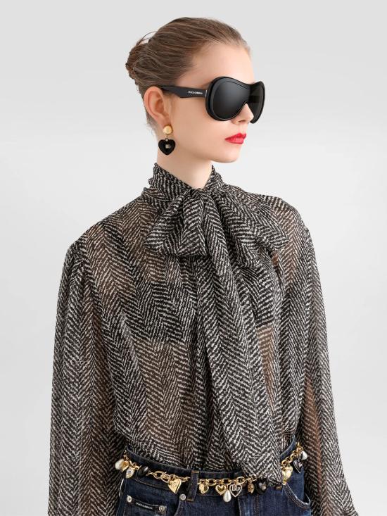 25FW 돌체앤가바나 셔츠 F5R62T IS1ZN HH5QS CHEVRON BIANCO NERO - DOLCE & GABBANA