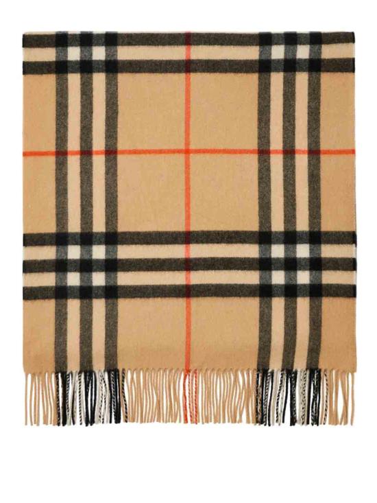 26SS 버버리 와이드 체크 캐시미어 스카프 8085931 Beige