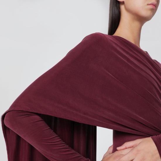 25FW 안다마네 바디수트 티셔츠 T180773BTJV045 Burgundy - ANDAMANE