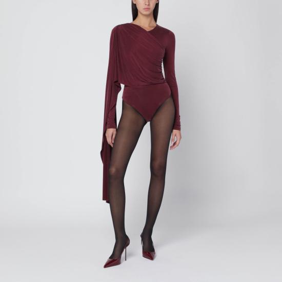 25FW 안다마네 바디수트 티셔츠 T180773BTJV045 Burgundy