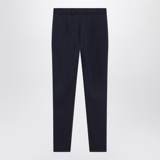 25FW 구찌 하이 웨이스트 앵클 랭스 슬림 핏 팬츠 836789ZAR2V Blue - GUCCI