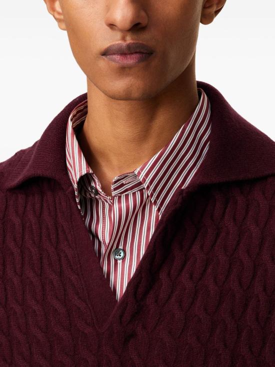 25FW 아미 집업 니트 H25UPL403 KN0104692H25 Cerise - AMI