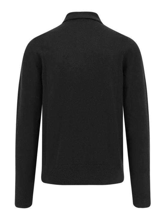  버버리 롱 슬리브 캐시미어 블렌드 폴로 셔츠 8113157 Black - BURBERRY