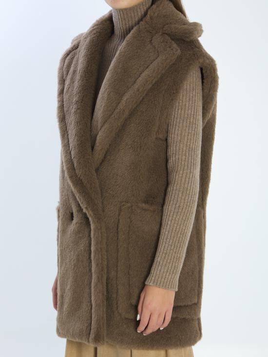 25FW 막스마라 테디 알파카 울 더블브레스트 베스트 2521276253600 BROWN - MAX MARA
