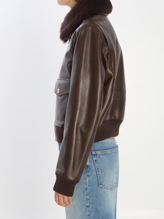 25FW 셀린느 가죽 자켓 RV0Q6599E BROWN - CELINE