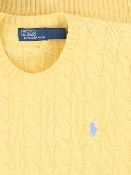 25FW 폴로 랄프로렌 폴로 자수 케이블 니트 스웨터 211 971865 007 Yellow - POLO RALPH LAUREN