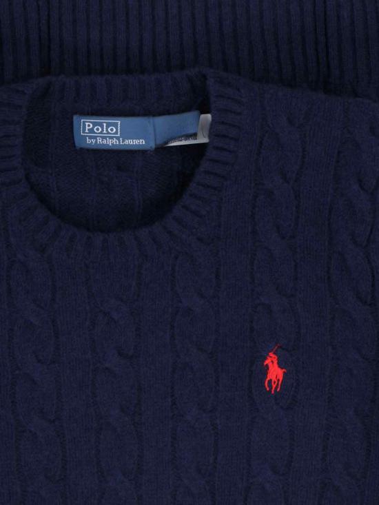 25FW 폴로 랄프로렌 폴로 자수 케이블 니트 스웨터 211 971865 003 Blue - POLO RALPH LAUREN