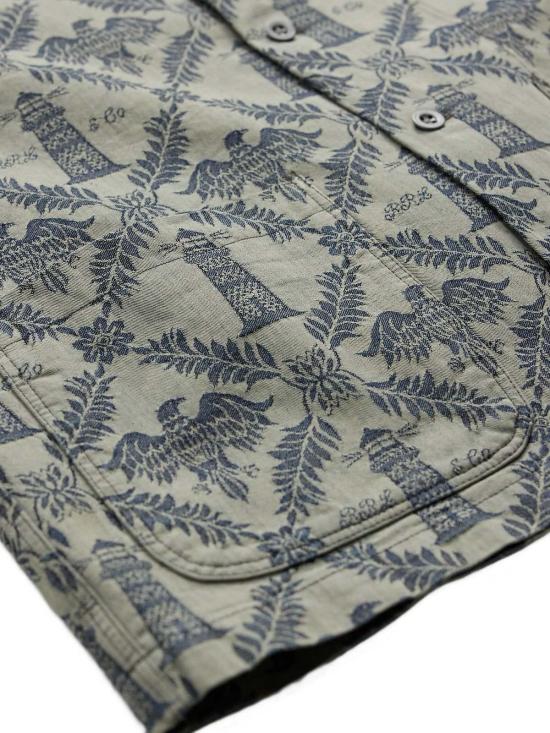  더블알엘 반팔 셔츠 RRL 자카드 캠프  인디고 - RRL