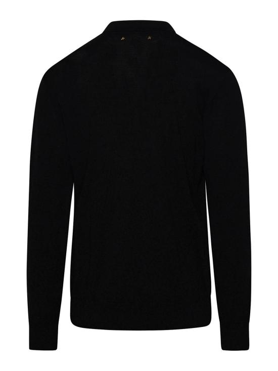 25FW 골든구스 메리노 울 롱 슬리브 폴로 셔츠 GMP01353P00104190100 Black - GOLDEN GOOSE